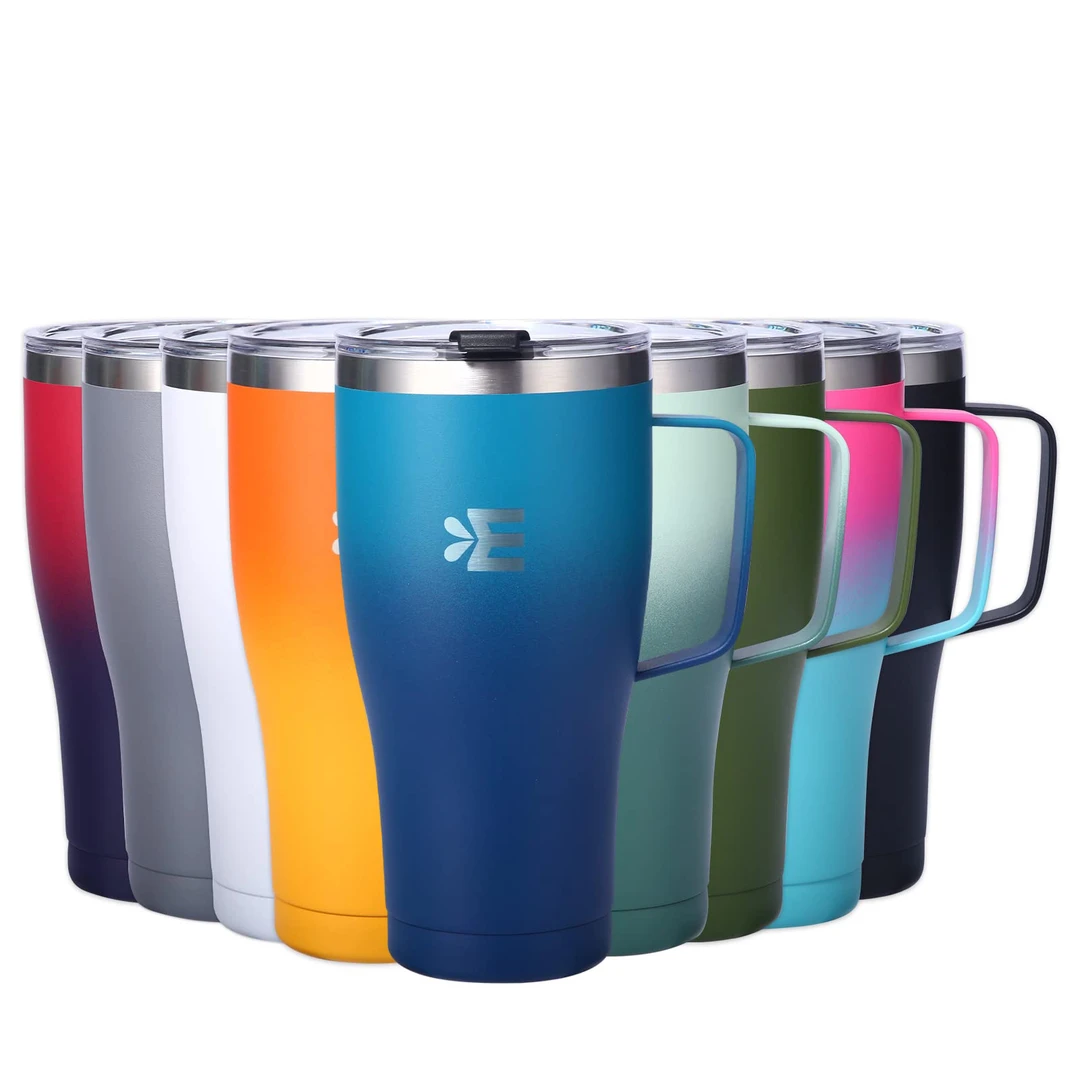 大容量直饮把手保温杯咖啡杯