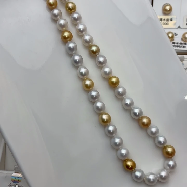 如***春银S925镶嵌海水珍珠颈饰