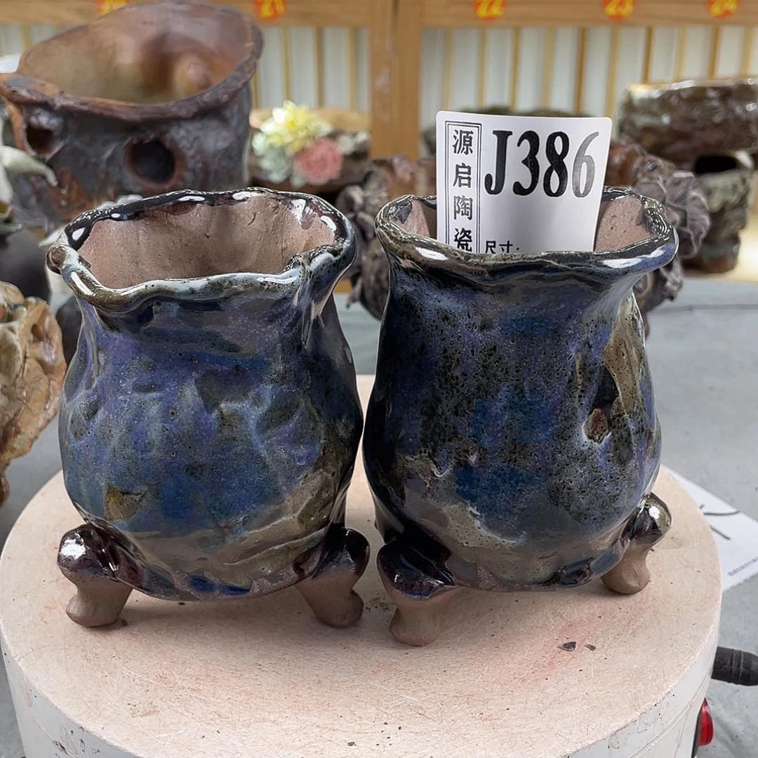 紫砂花盆景德镇手工陶瓷花盆386