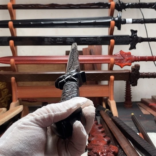 紫光檀木木80长黑金古刀