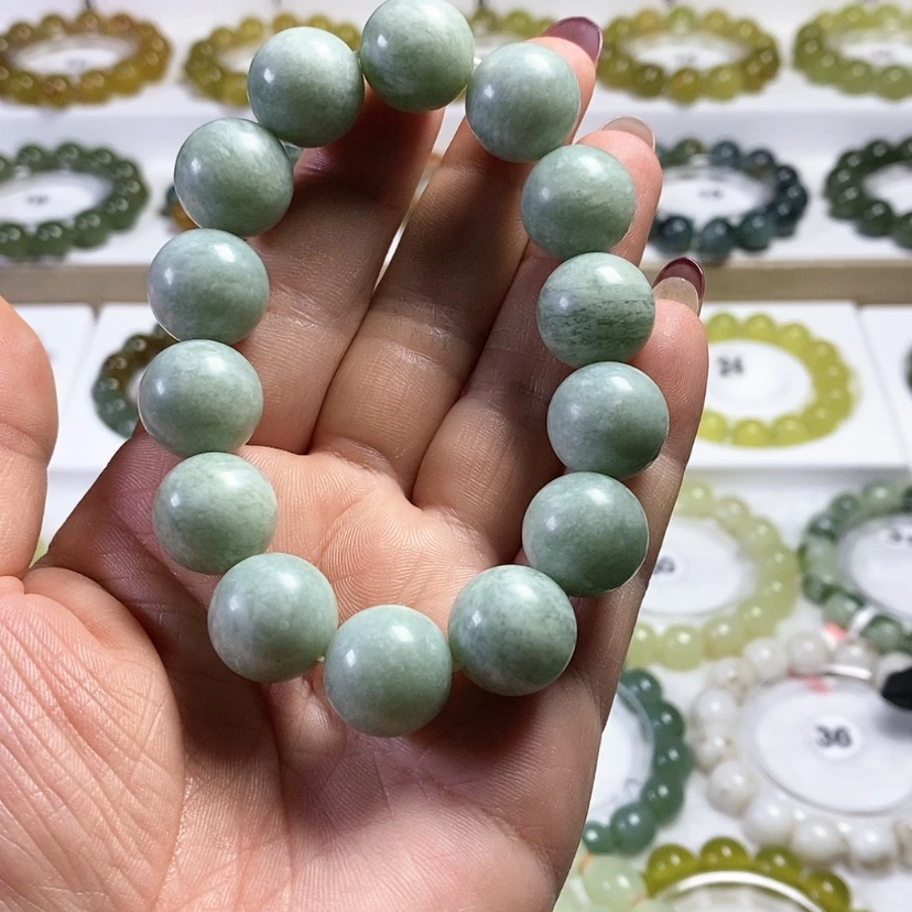 【闪购商品】未镶嵌蛇纹石玉手链卡16