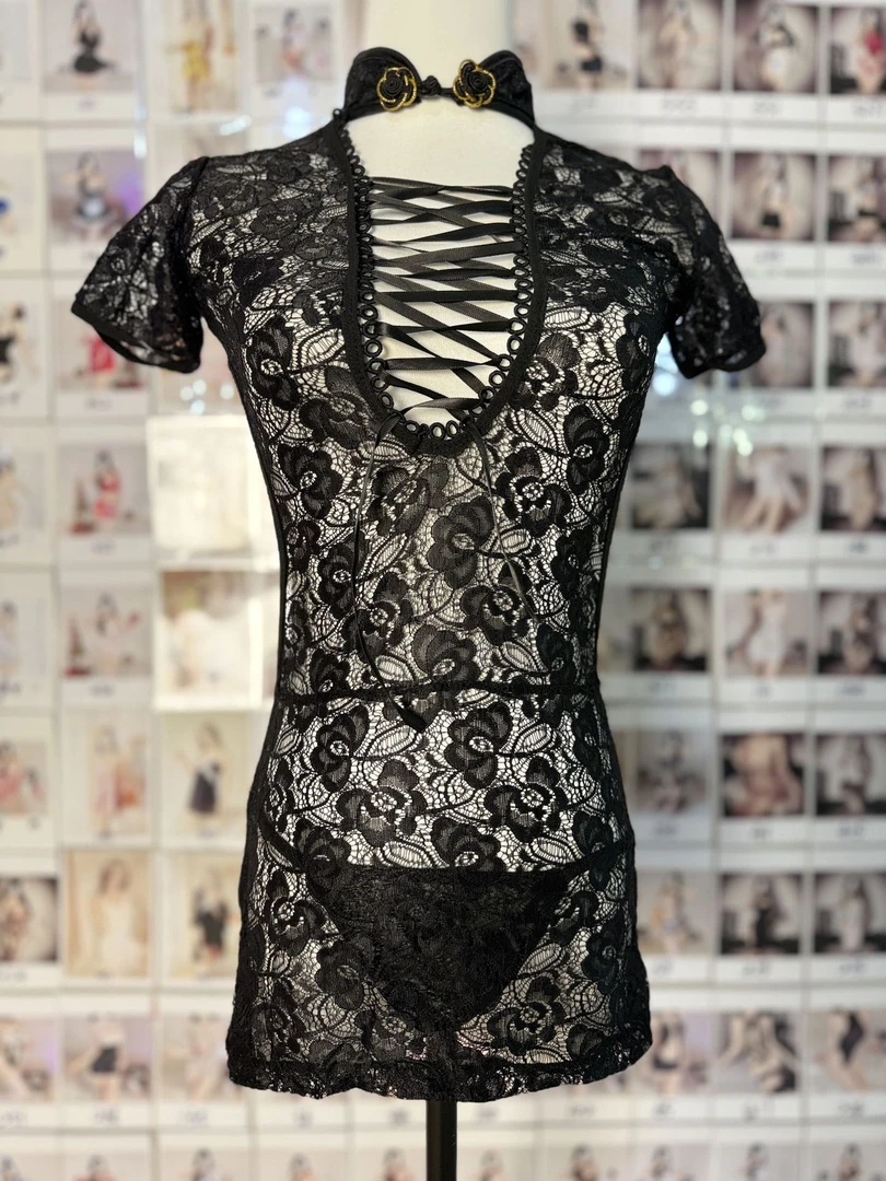 性感露背古典内衣刺绣旗袍美背情调内衣绑带镂空睡裙辣妹诱惑制服