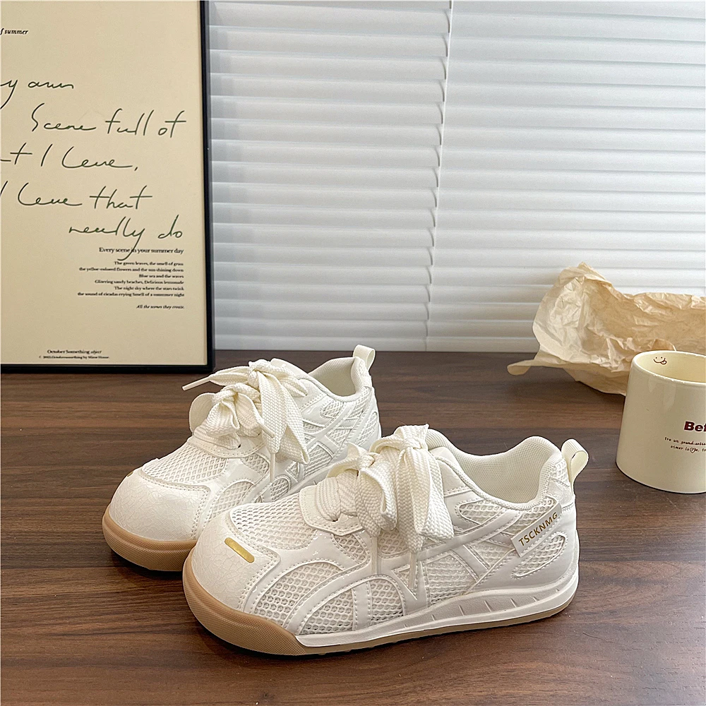 易少年 韩版2025秋季网面透气阿甘鞋百搭chic鞋子圆头运动休闲鞋