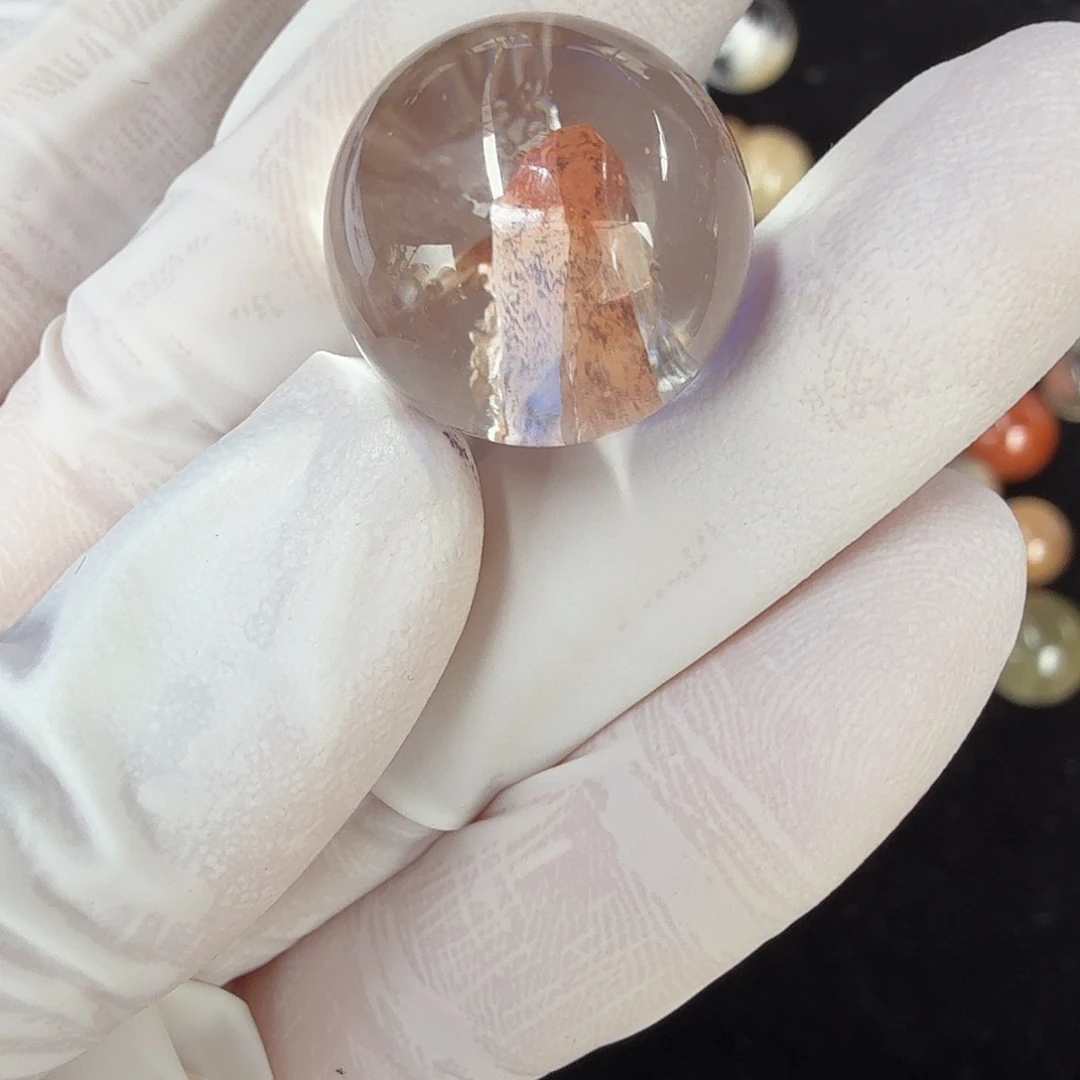 。***水晶珠宝半成品未镶嵌晶中晶17.2mm定制不退换