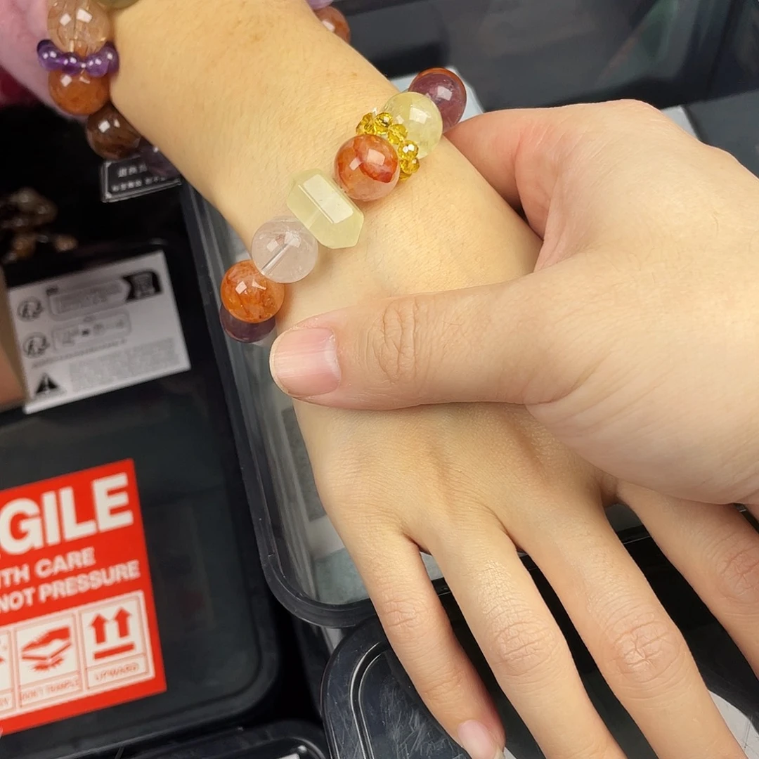 水晶手串银S925镀金镶嵌