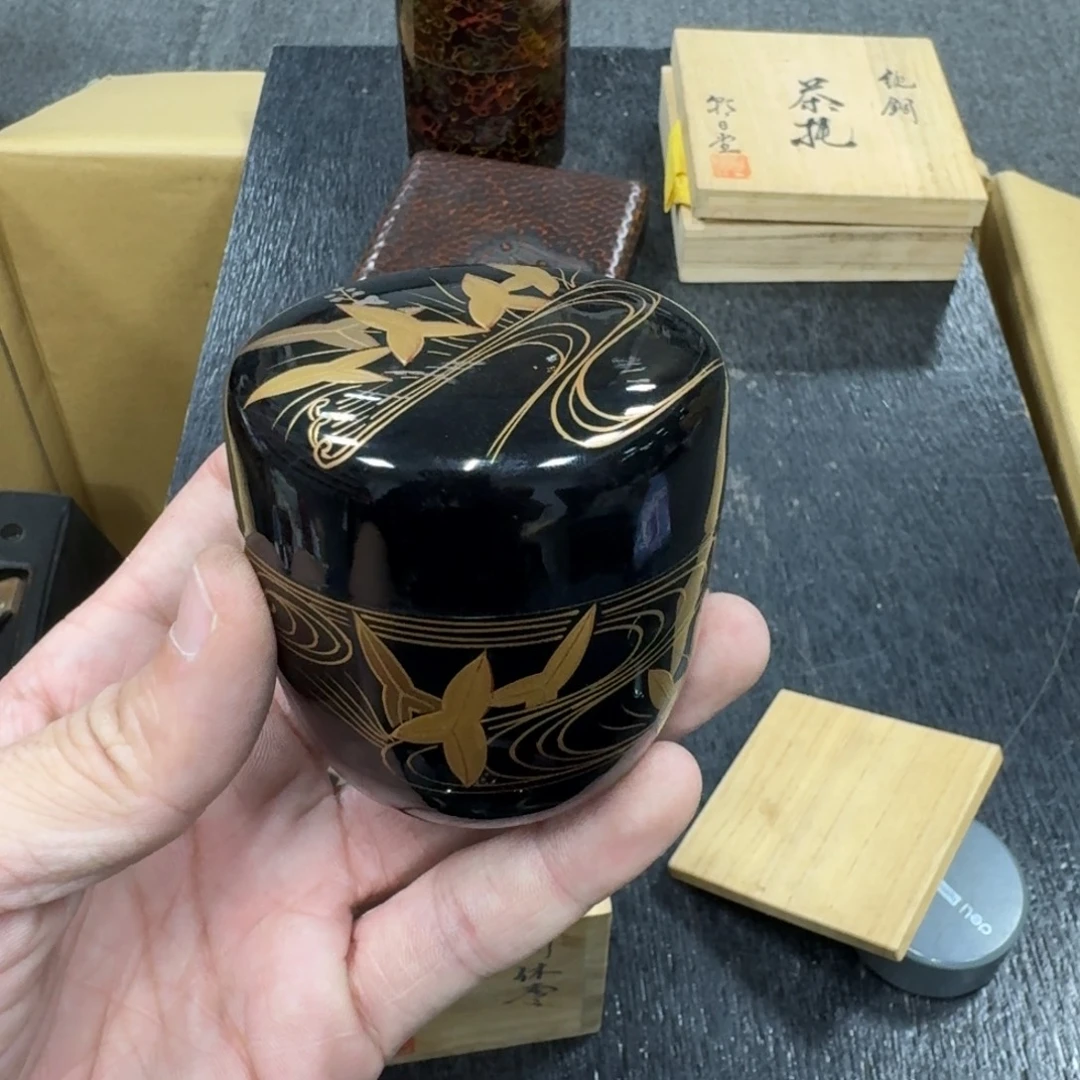 日本金莳绘茶叶罐