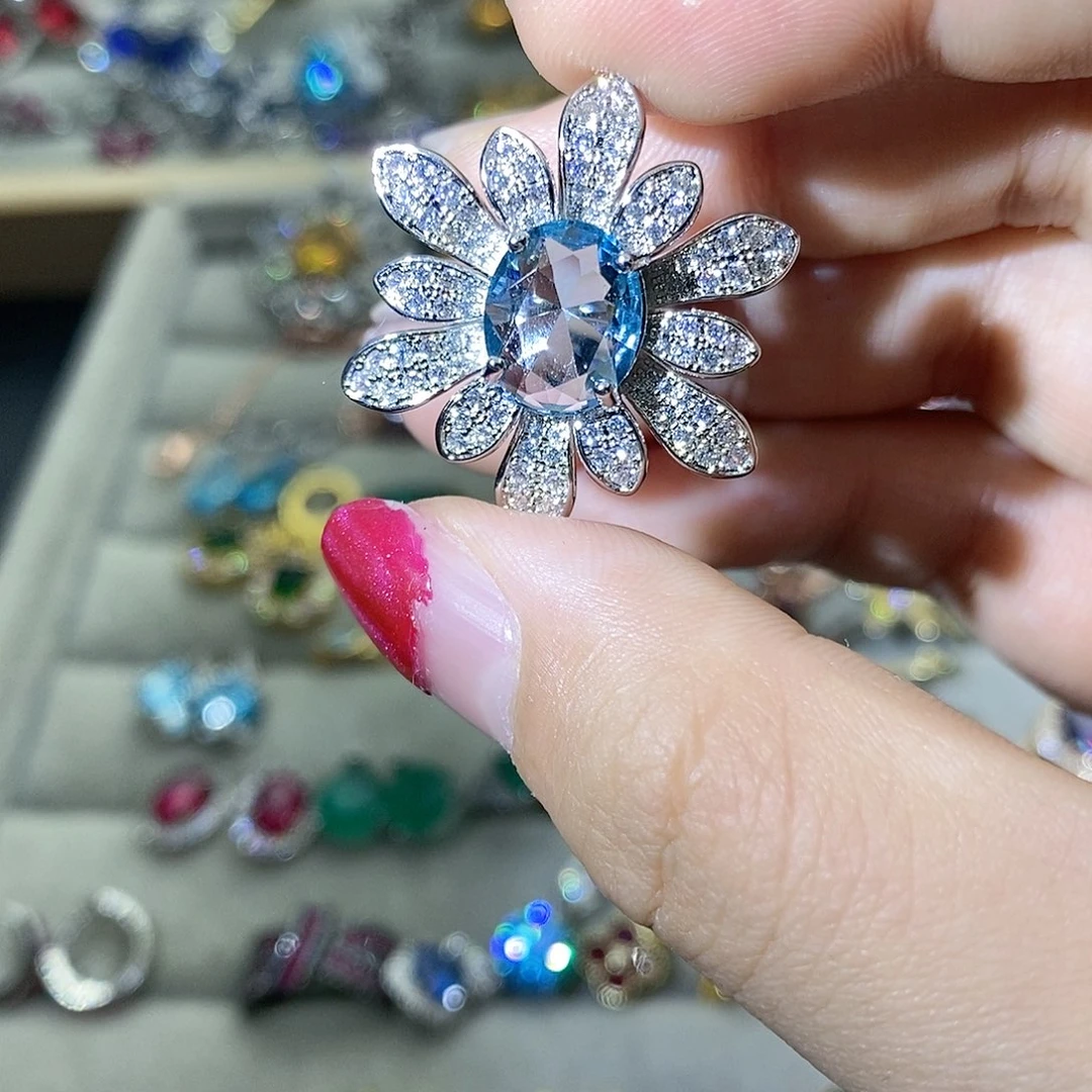 【闪购商品】银S925镶嵌戒指水晶