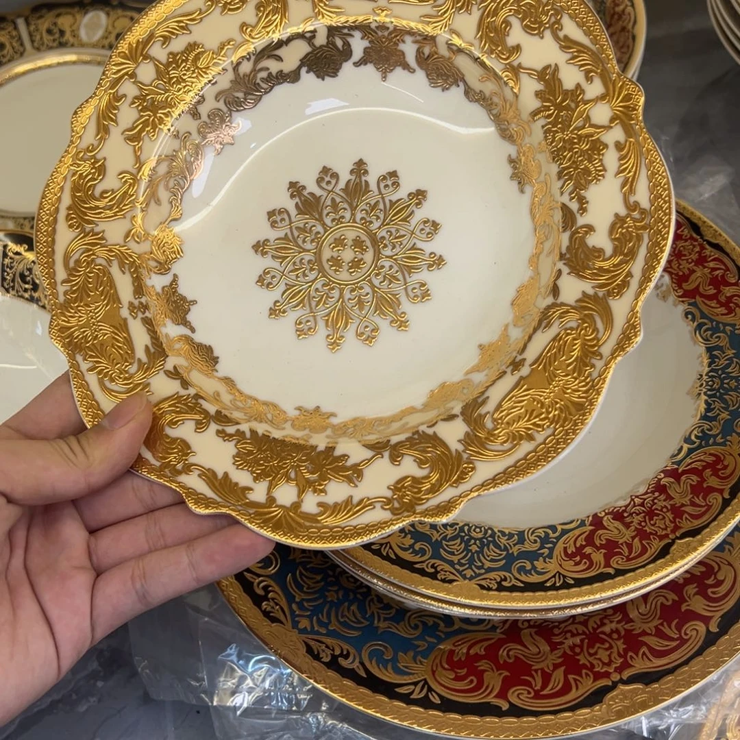 瓷片8.5寸草帽盘两个一单