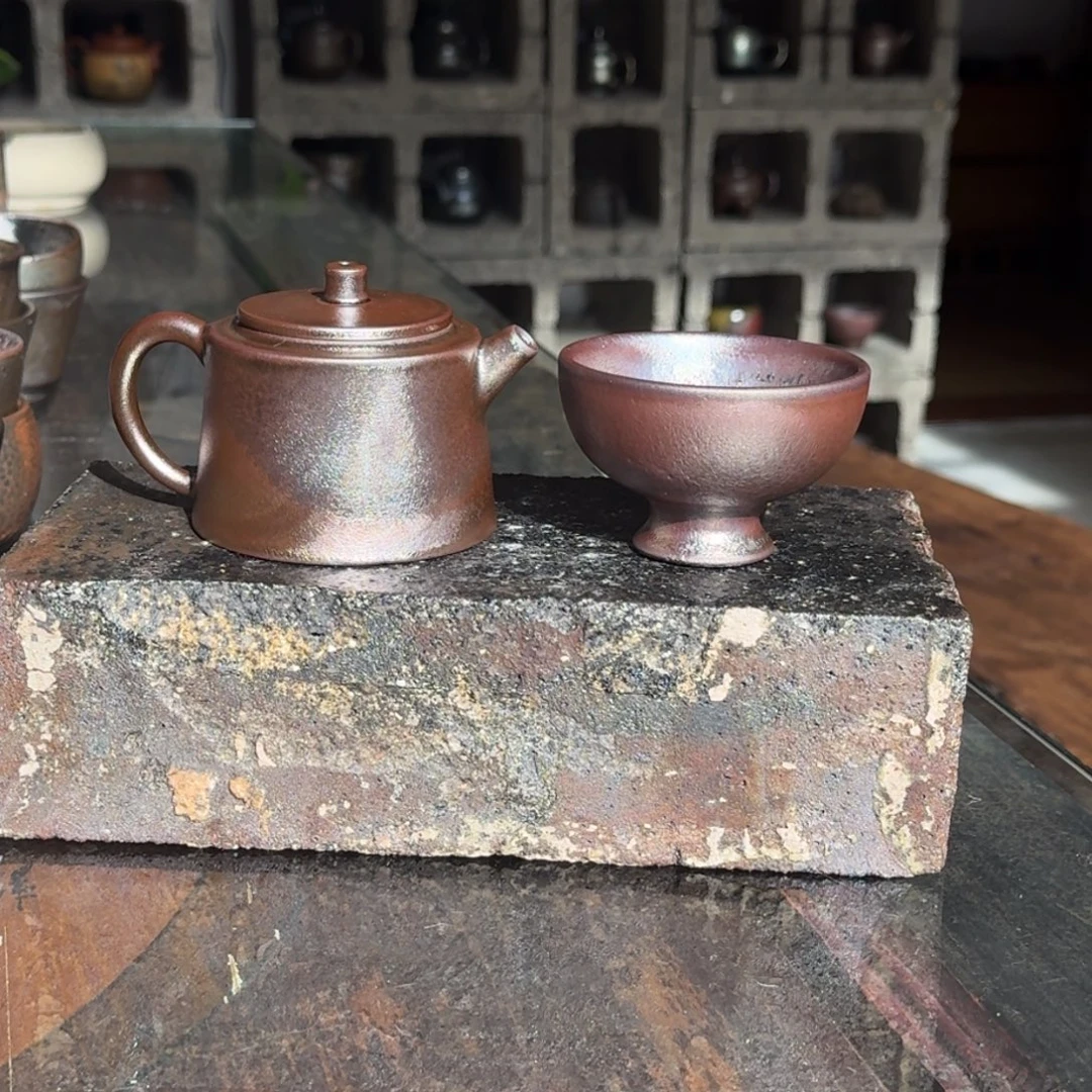 建水紫陶紫泥柴烧茶具