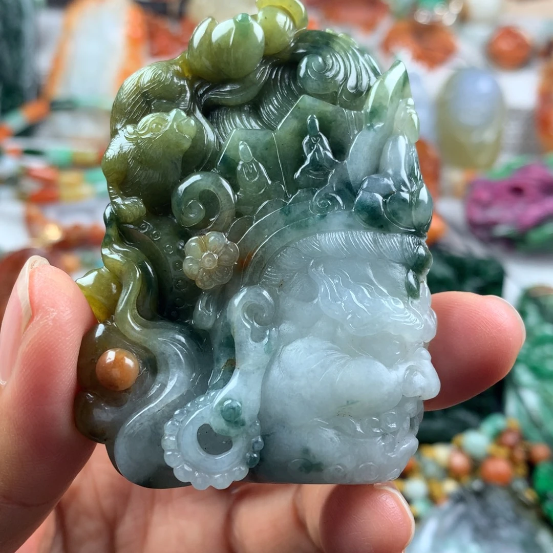 木***西翡翠未镶嵌颈饰挂件