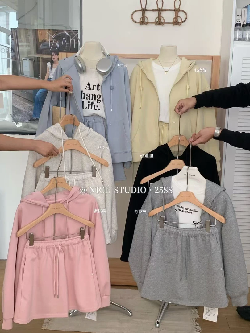 有货奶思家#08012春季新款套装半身短裤裙+外套，裙：40cm，衣：60cm