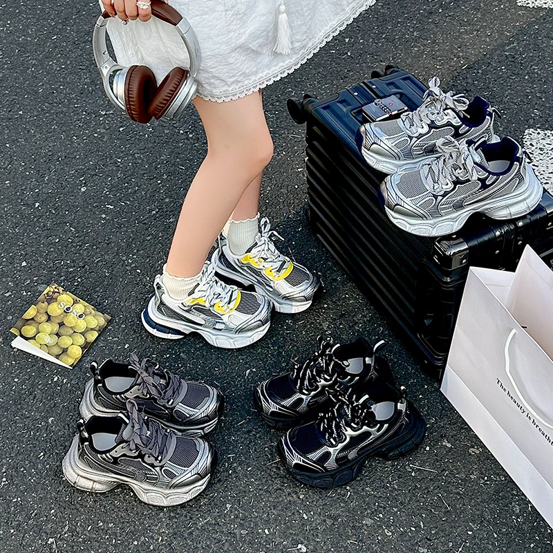 欧货时尚老爹鞋女2025秋季新款复古小个子显高显瘦潮流舒适运动鞋
