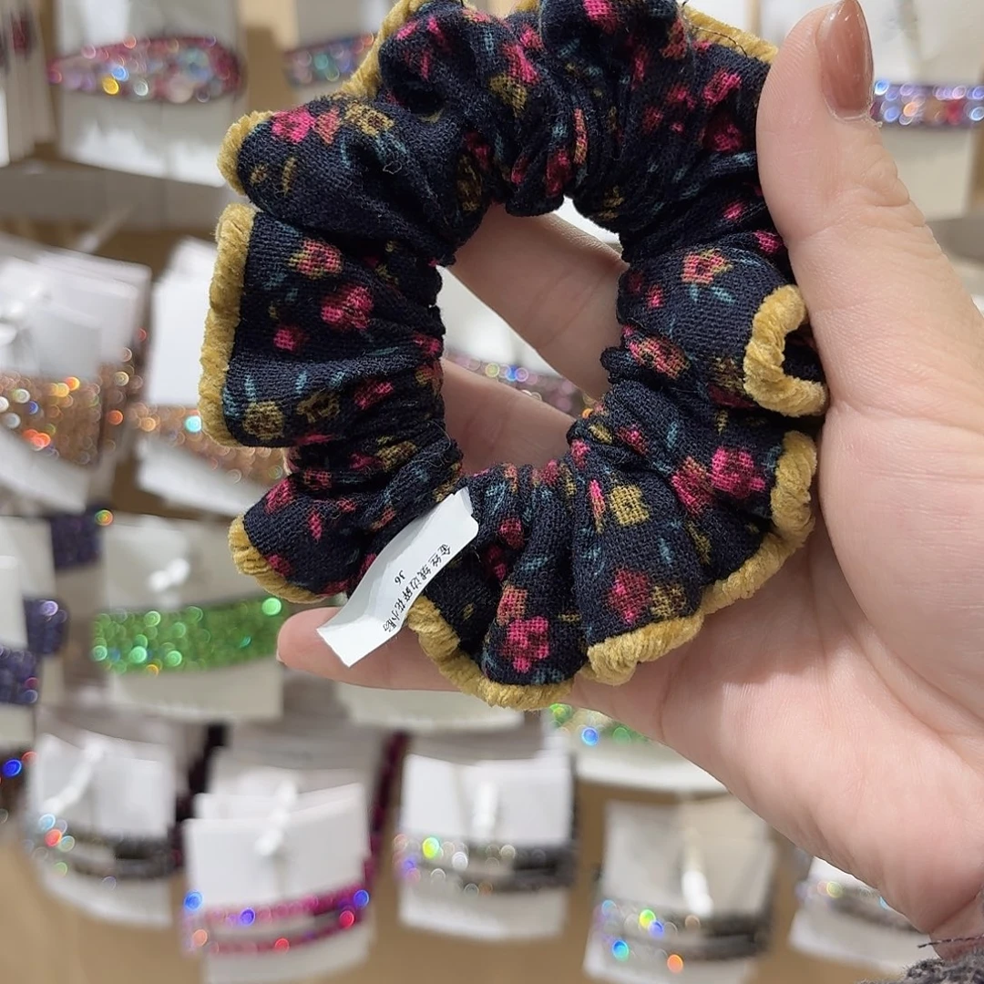 非金属碎花发圈黄色边