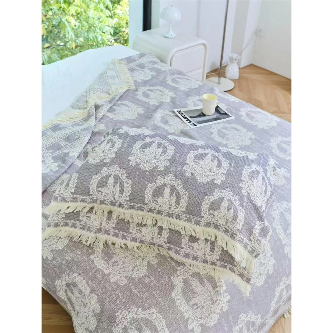 【超级红】城堡 纯棉纱布流苏枕巾