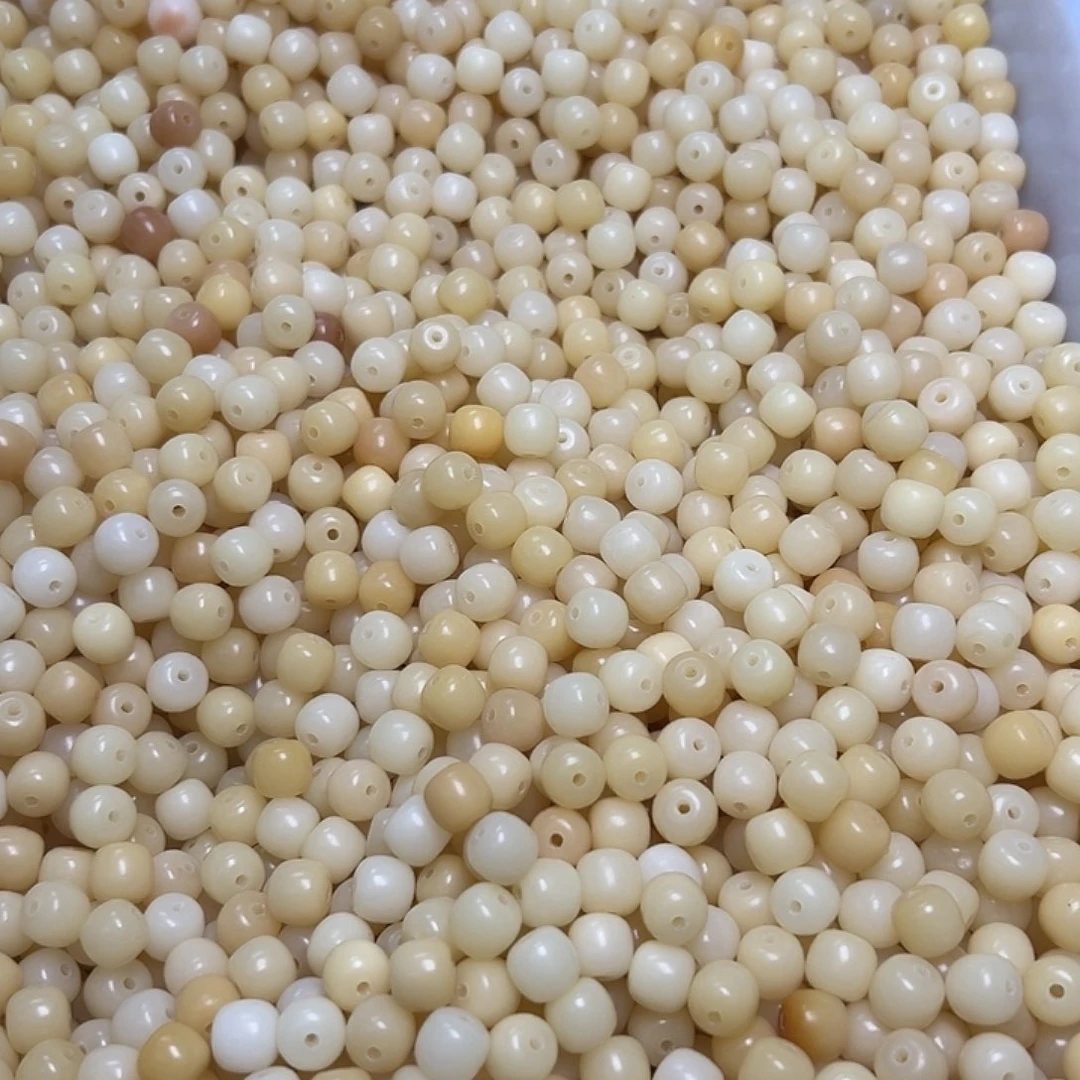 菩提根/象牙果吊坠卡10奶油黄桶珠100颗