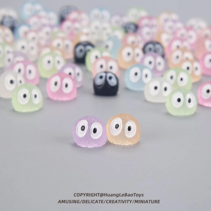 夜光立体小煤球汽车摆件迷你可爱独立包装diy摆件发光仿真小玩具