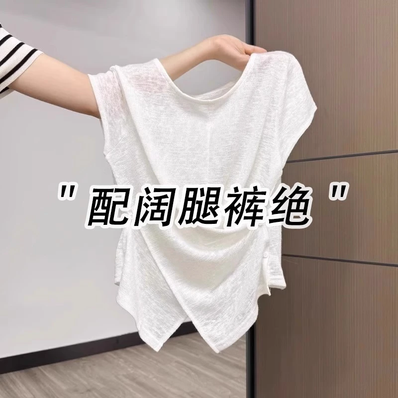 欧货爆款短袖t恤女2025新款夏季薄款轻奢高级感超火减龄独特上衣