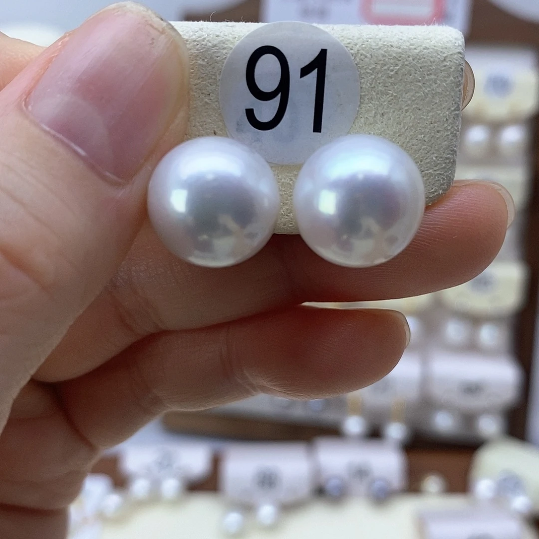 淡水珍珠耳饰银S925镶嵌