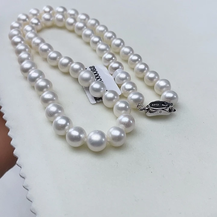 银S925镶嵌颈饰淡水珍珠卡8➕高品极光冷白丝绸光