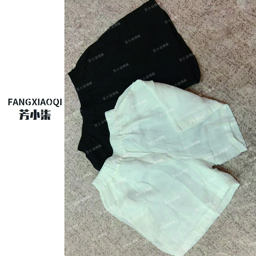 纯苎麻高腰夏季短裤简约时尚透气养肤