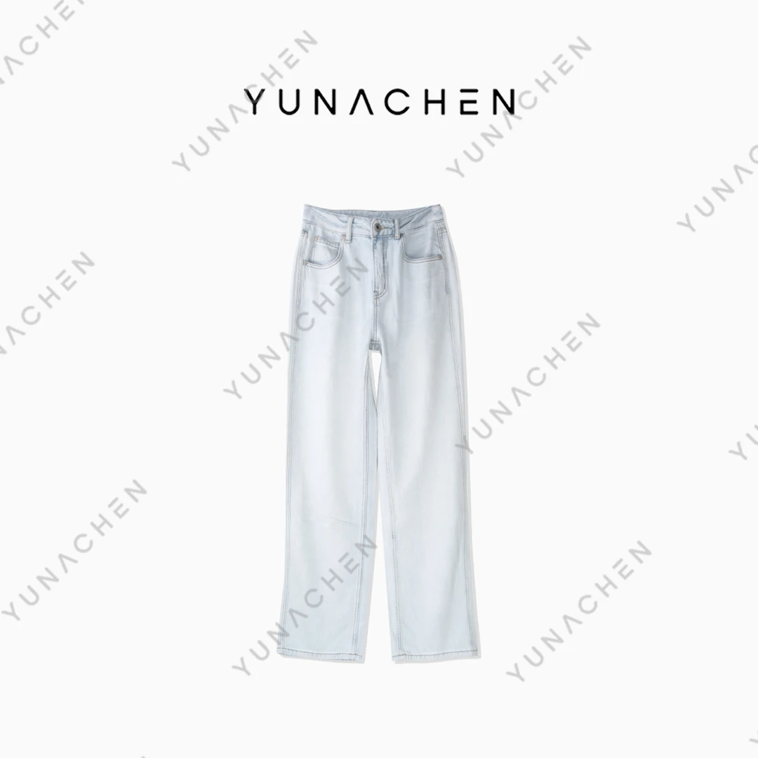 【简辰】 B29时尚轻奢直筒休闲设计师重工牛仔长裤251-7708