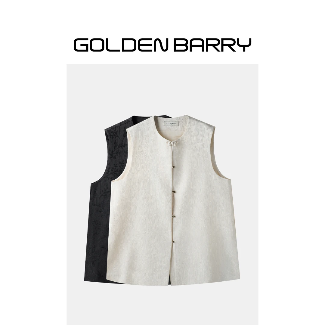 GOLDENBARRY|123103时尚百搭简约气质圆领休闲宽松舒适无袖马甲