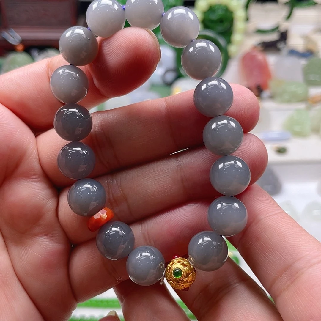 18K金镶嵌手链和田玉