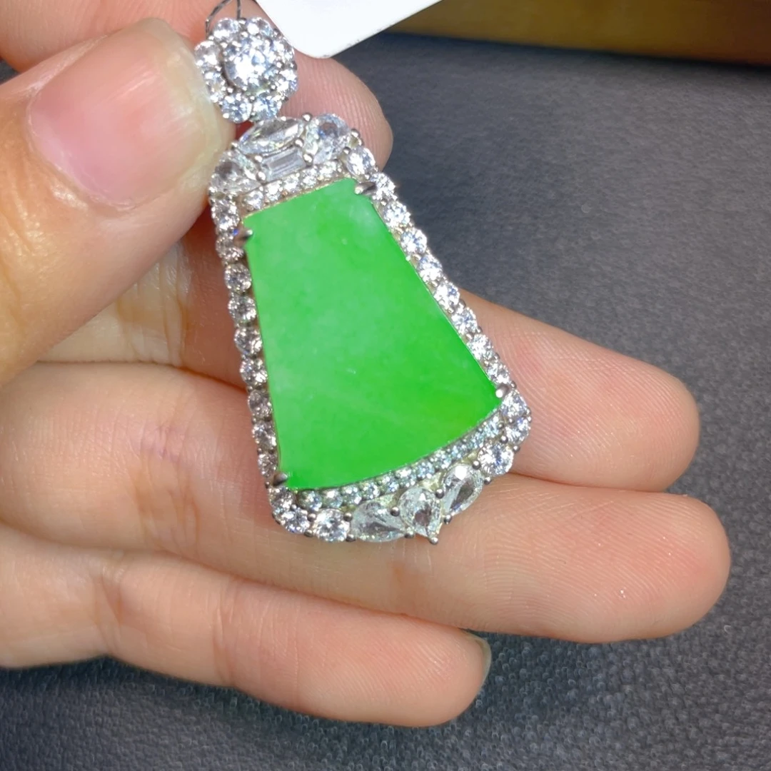 吊坠(不含链)银S925镶嵌翡翠j n n k