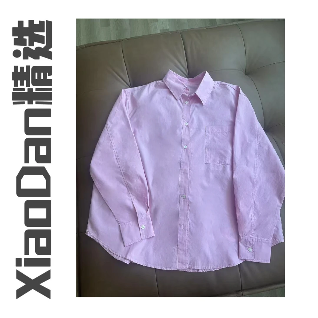 【晓丹精选】纯色口袋衬衫