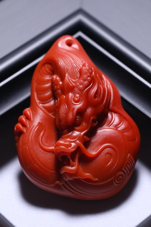 南红纯色瓦西老料龙牌