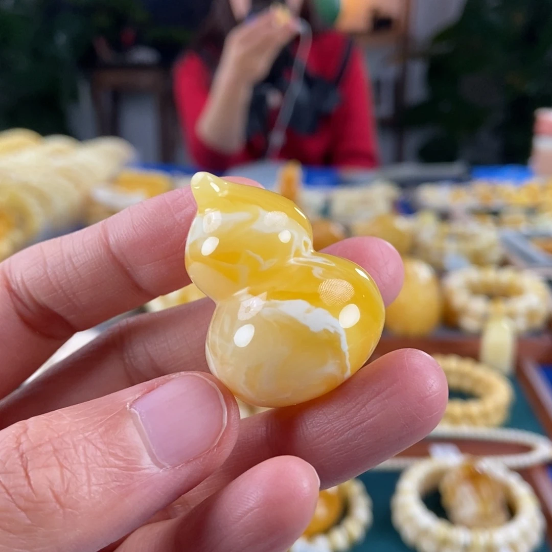 琥珀未镶嵌珠宝奇石12.84妖花溶洞葫芦吊坠