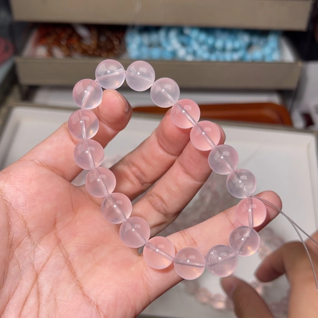 水晶手链未镶嵌粉水晶025