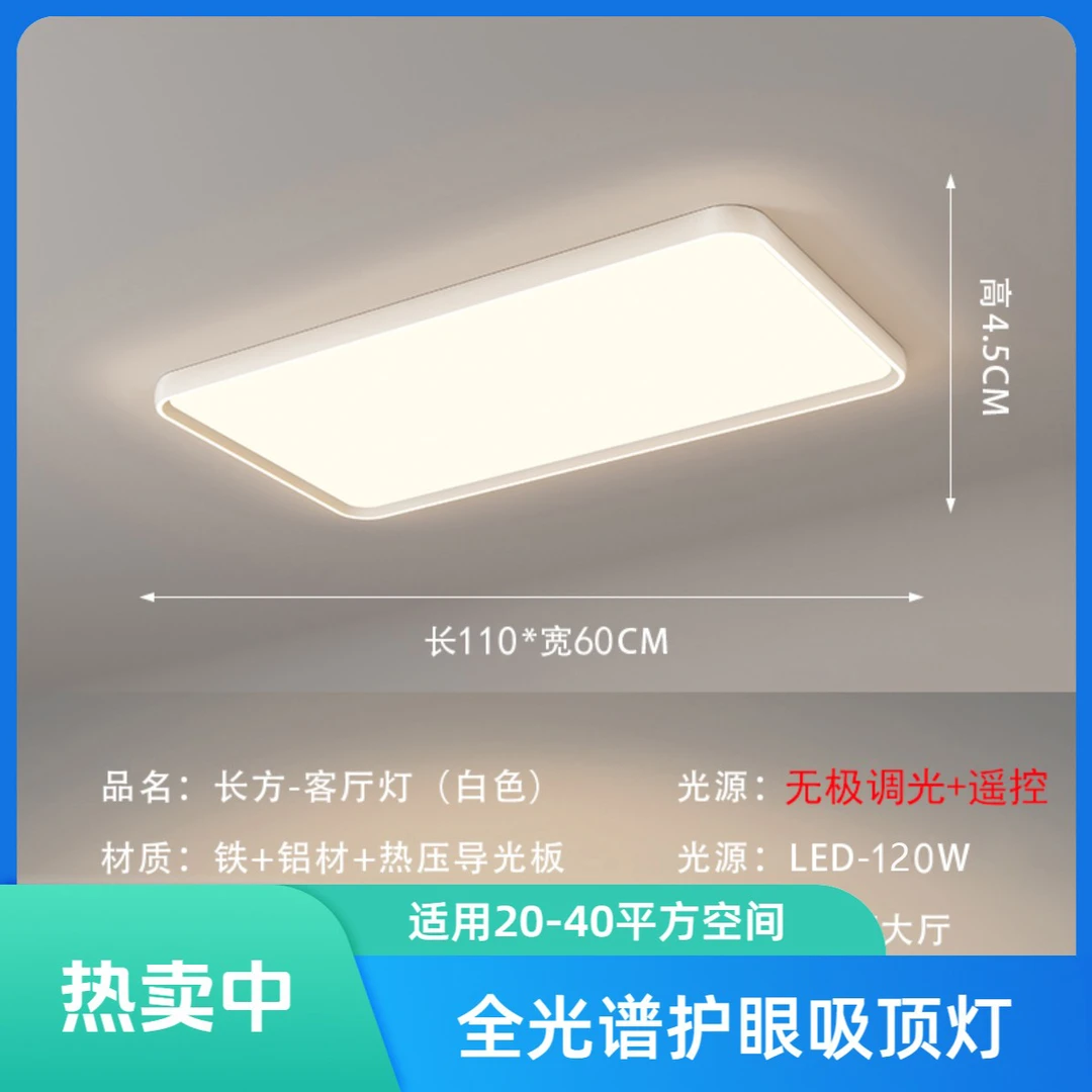 （客厅吸顶灯）大客厅现代极简智能灯具全密封防蚊防虫