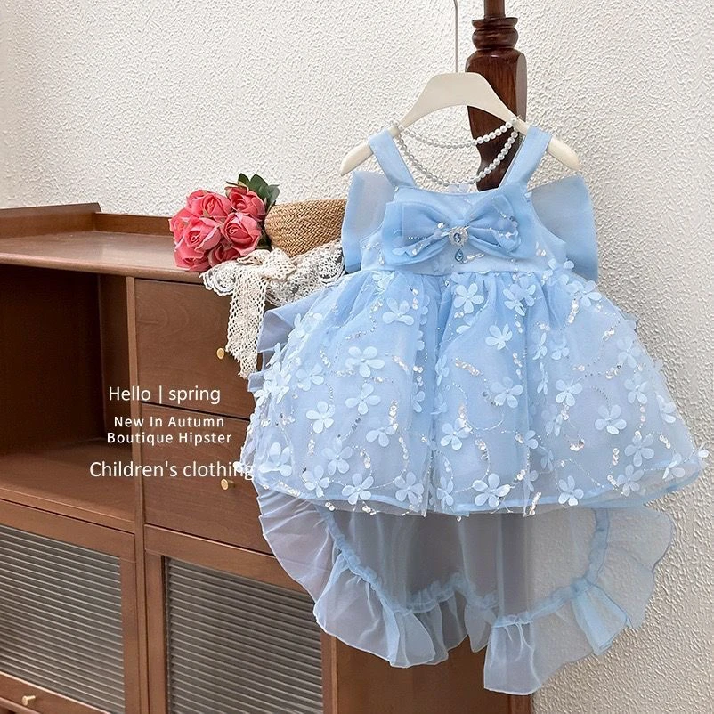 女童连衣裙洛丽塔爱莎洋气儿童2025夏季新款生日礼服公主裙子高级