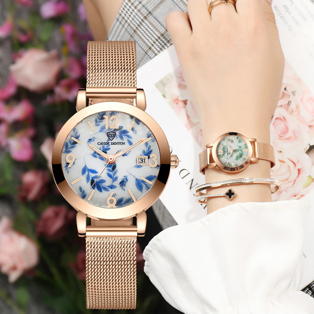 中国风青花瓷女士时尚腕表潮流防水石英表送女友礼物