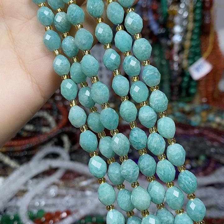 玛瑙/玉髓未镶嵌珠宝半成品天然天河石米切卡6*8mm一条