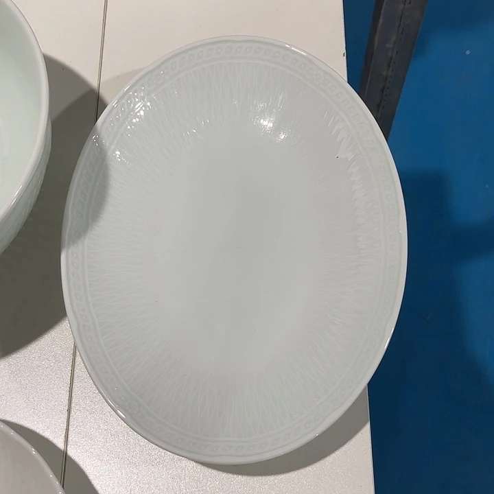瓷片云梦青瓷10.5英寸鱼盘一个，包邮