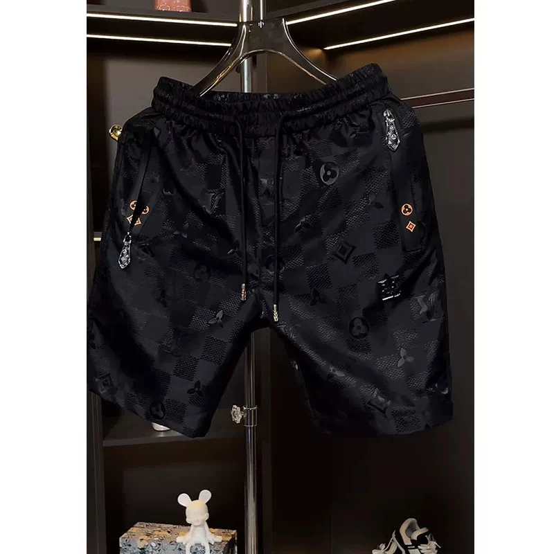 欧洲站顶奢高定男装百搭短裤2025夏季新款大牌重工设计感阔腿中裤