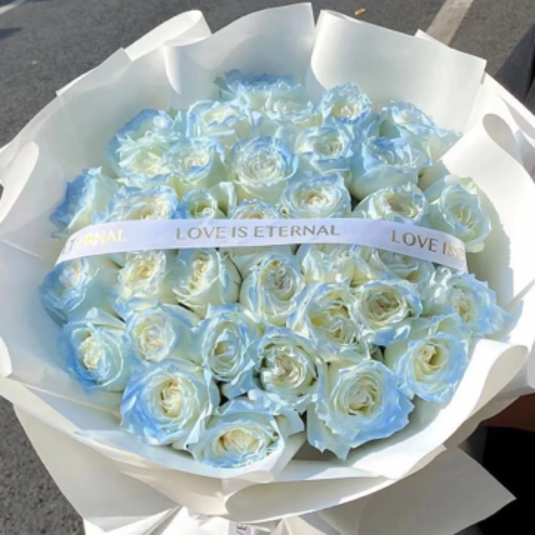【蓝色大海玫瑰】33支萃冰蓝玫瑰