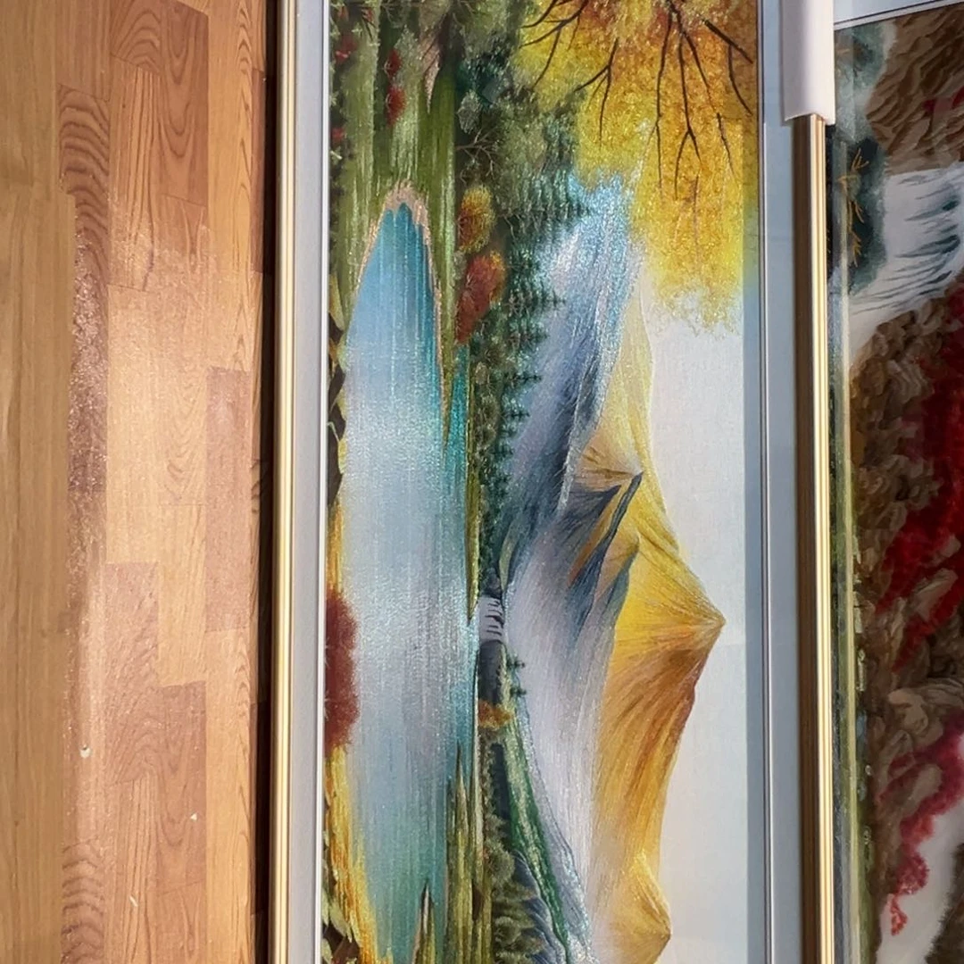 横款金色实木带安装