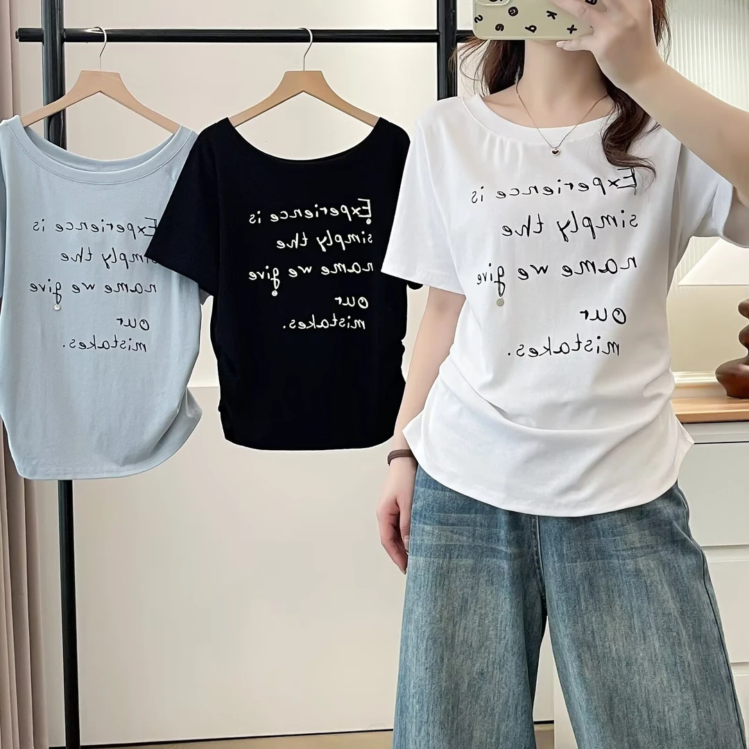 大码女装 胸100-124 印花短袖T恤7027#