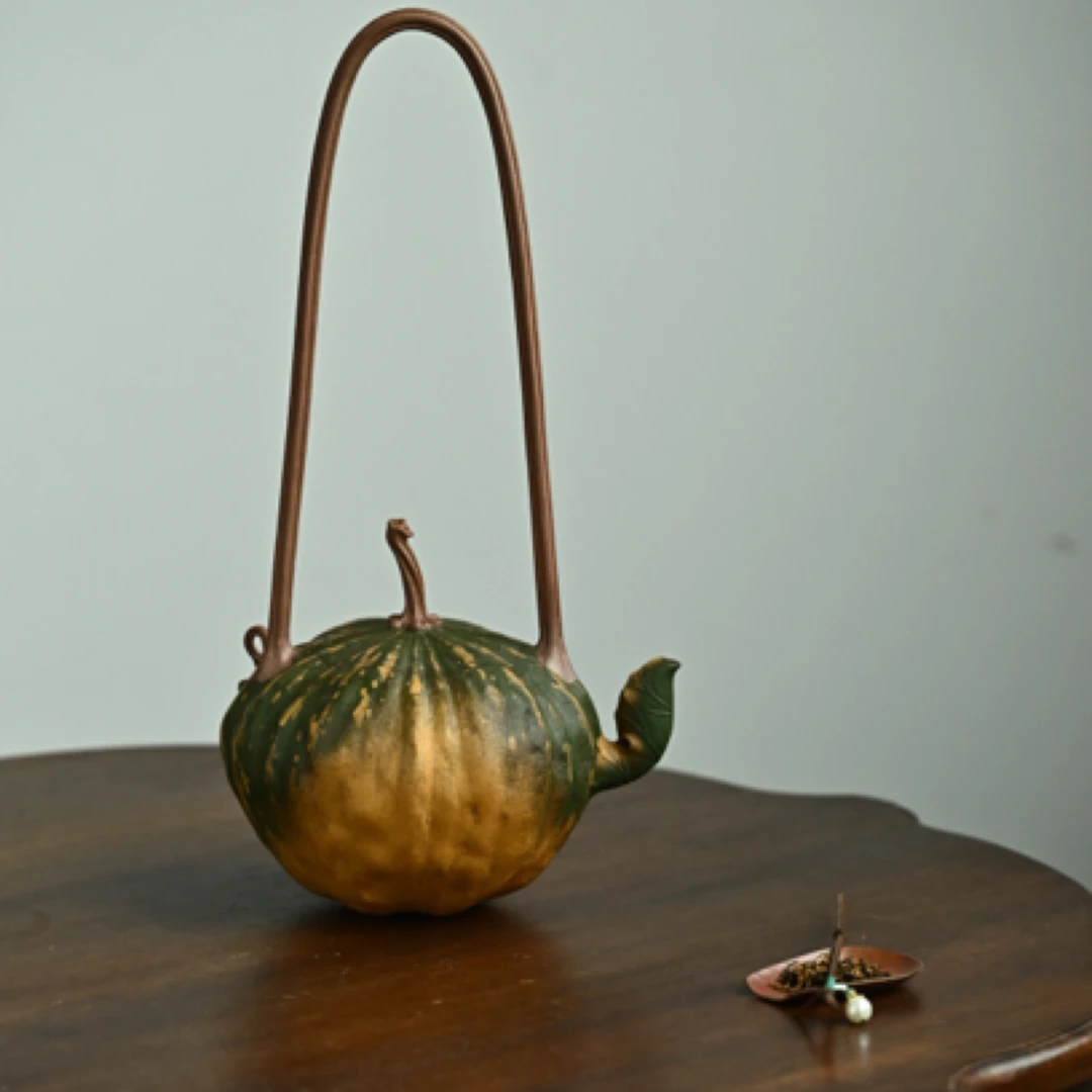 提梁瓜趣·全手工   花器高手权世杰作品  900cc/段泥