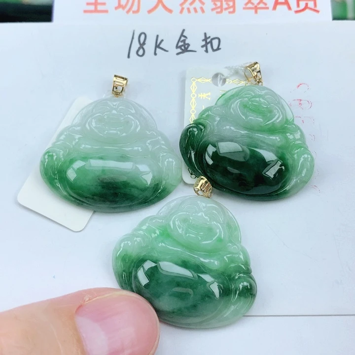 颈饰18K金镶嵌翡翠多样性发其1