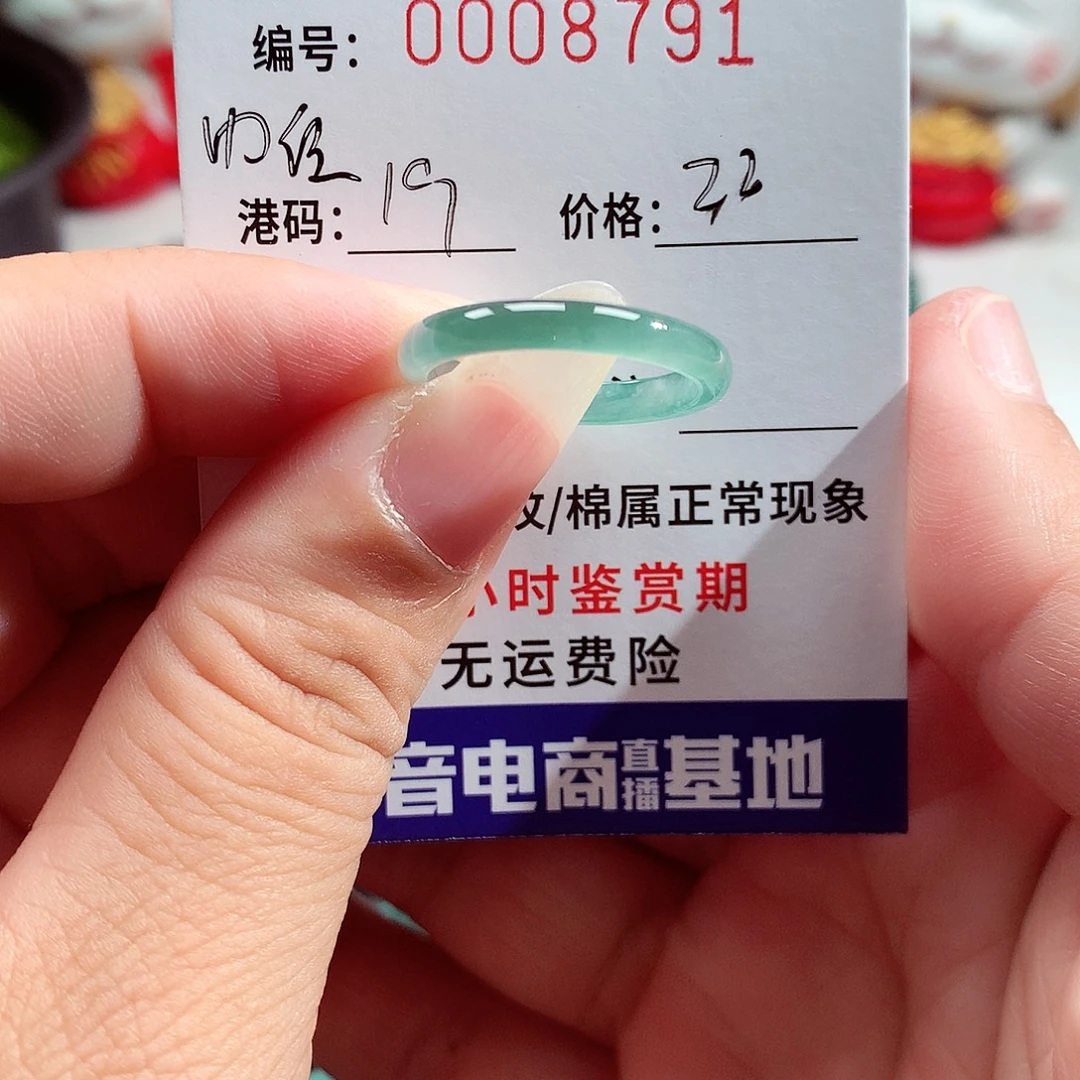 翡翠未镶嵌戒指8791