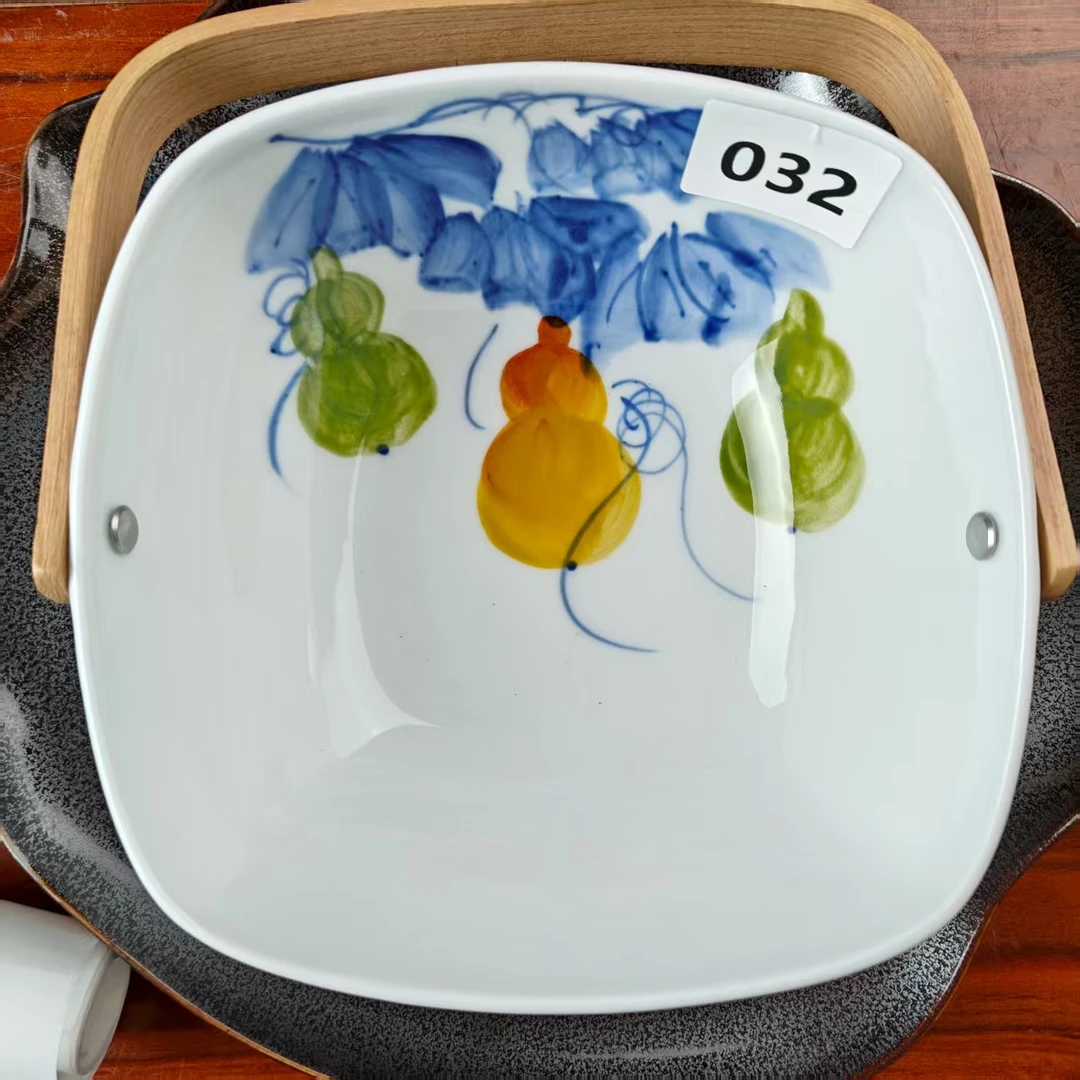 景德镇手绘釉中彩（食品级）水果篮032果盘盘子餐具家用