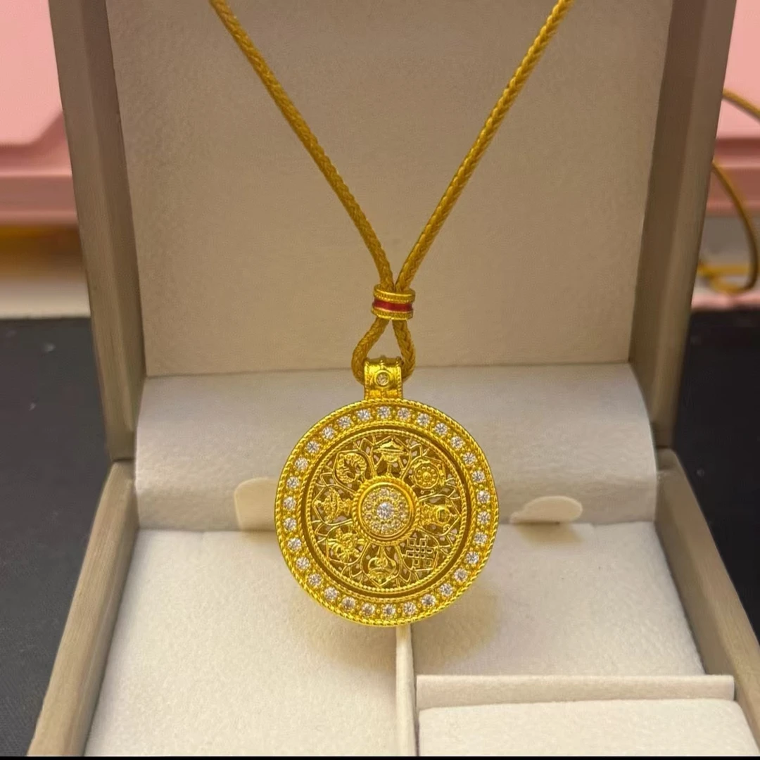 合金吊坠 转动八宝罗盘太阳花小雏菊转动罗盘吊坠轻奢精美时尚