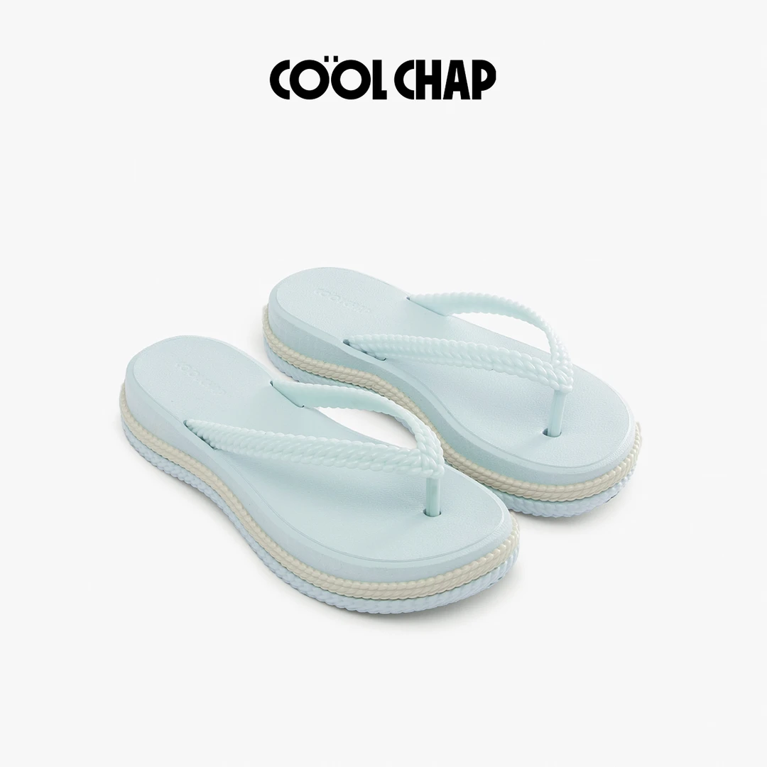 Coolchap2025新款经典浪花系列海边沙滩度假厚底人字拖