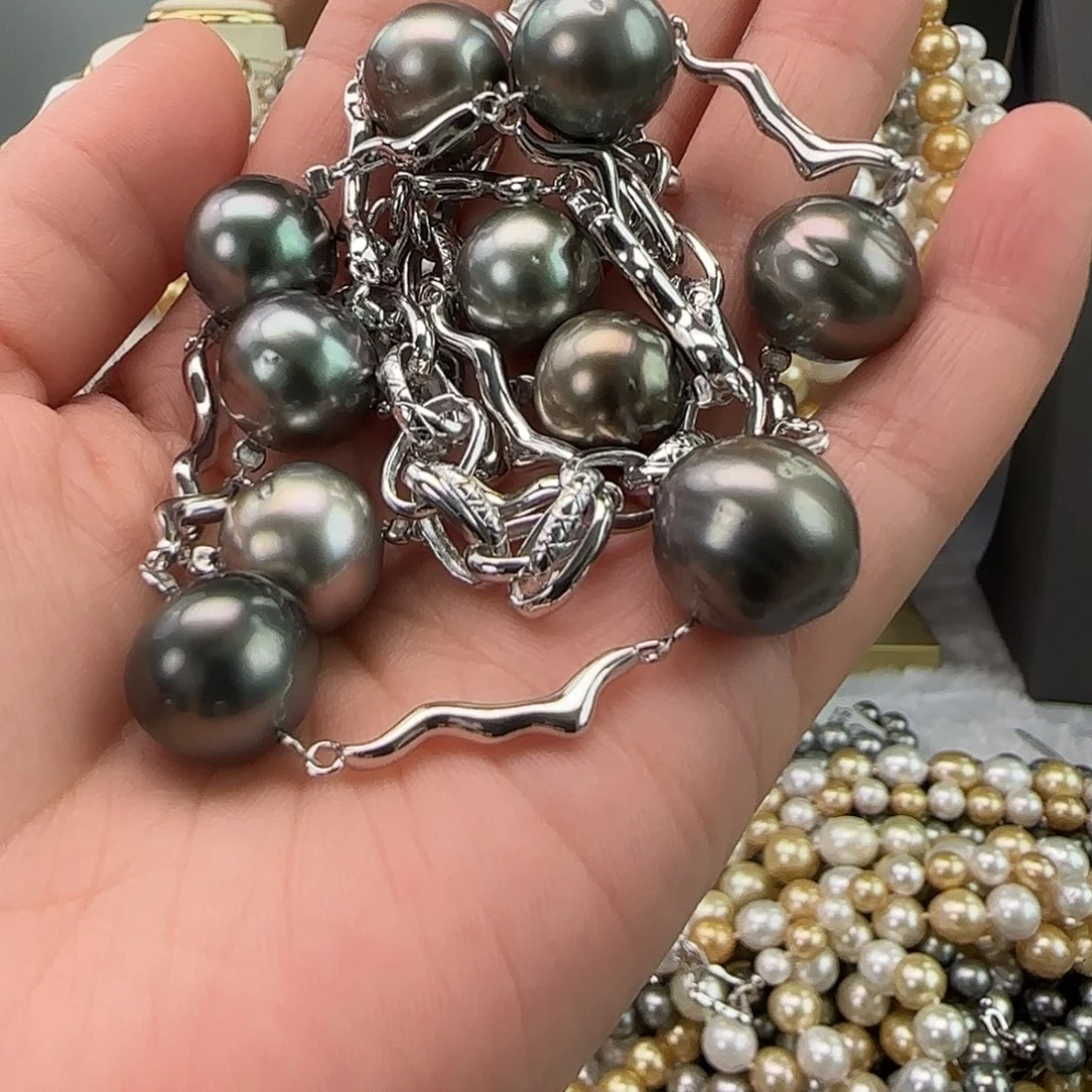 颈饰银S925镶嵌海水珍珠
