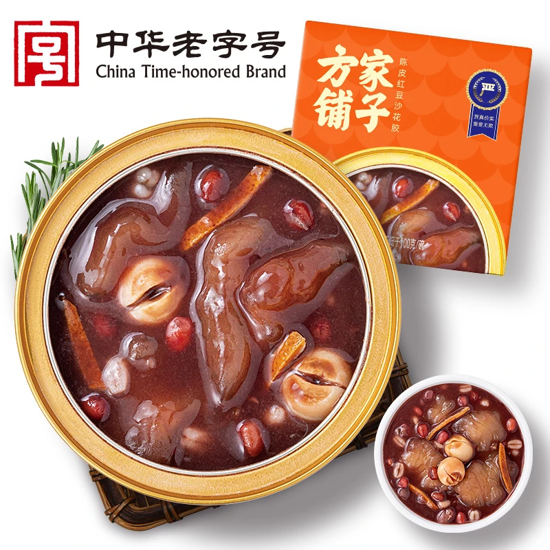 方家铺子中华老字号陈皮红豆沙即食花胶粥178g/盒速食