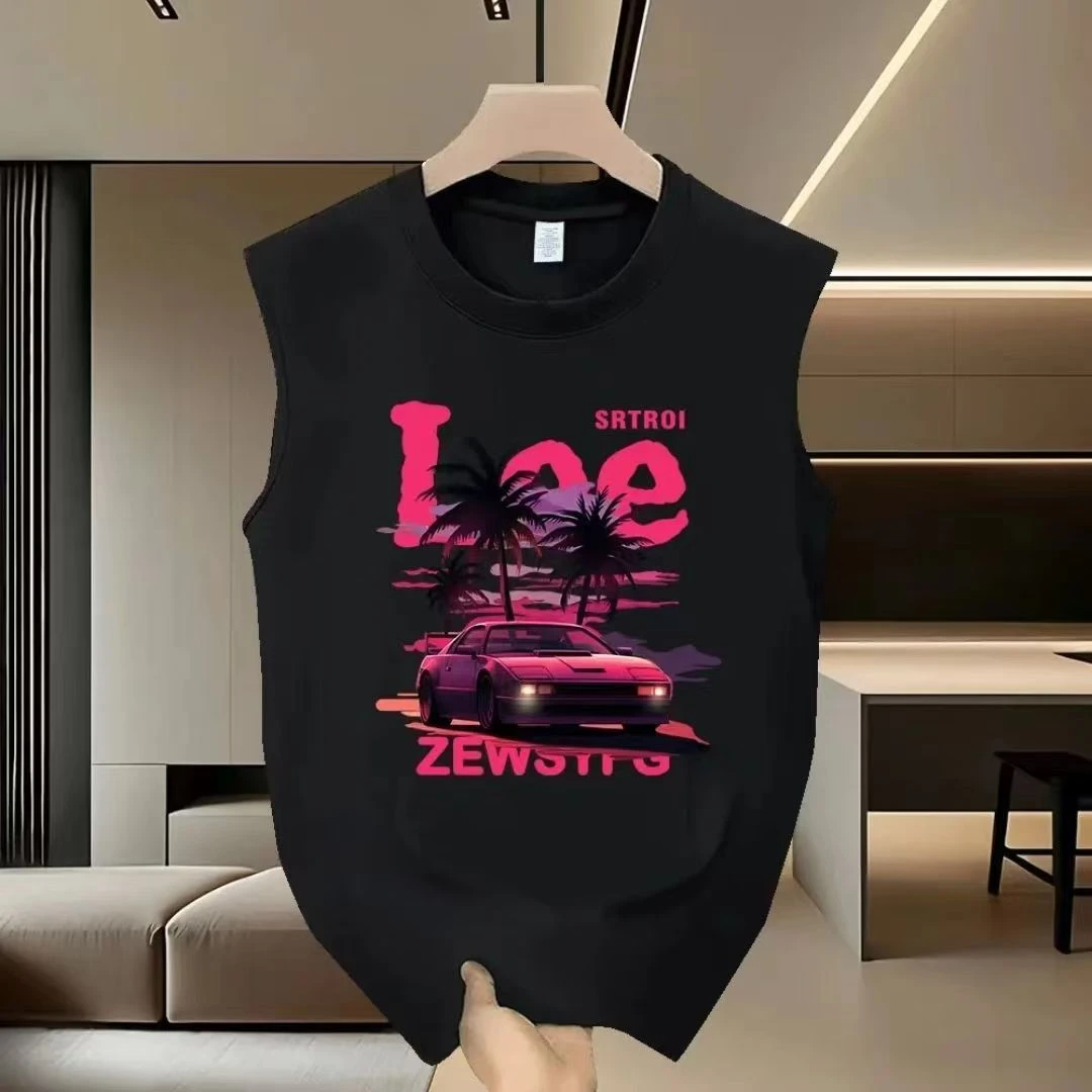 美式痞帅潮牌重磅纯棉背心男女夏季新款时尚爆款休闲无袖情侣短袖